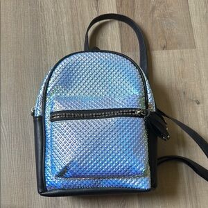 Holographic Blue Mini Backpack